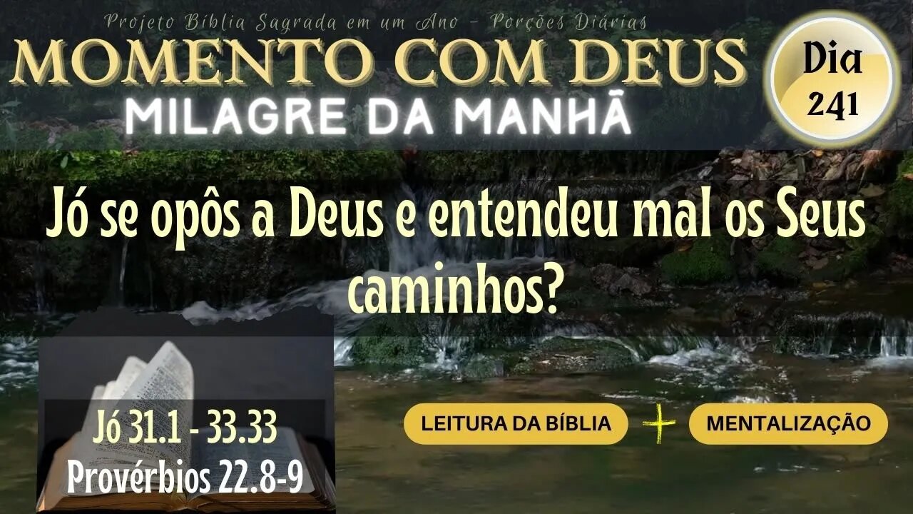 MOMENTO COM DEUS - MILAGRE DA MANHÃ - Dia 241/365 #biblia