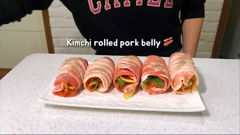 Kimchi rolled pork belly