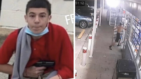 Police search for 'dangerous' 14-year-old charged with triple murder caught on video