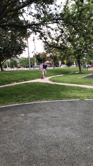 Three people riding an electric scooter at the same time!