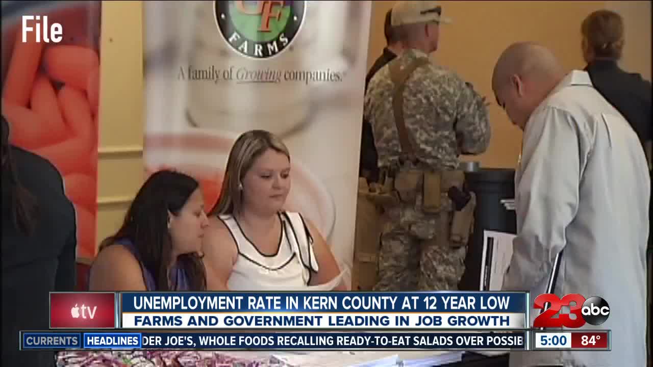 12 year low in unemployment rates in Kern County
