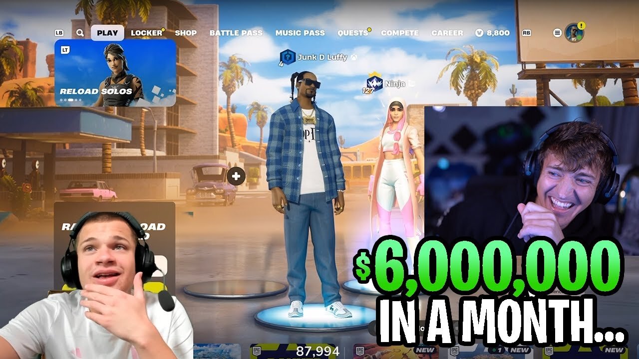 Ninja Makes Jynxzi Freak Out After Revealing How Much He Made In 1 Month From His Fortnite Code