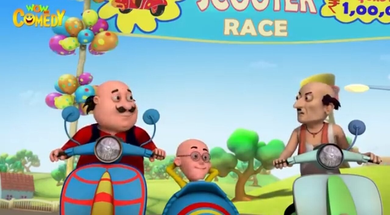 Motoo patlu ki scuter race || Motoo patlu nay scuter chura lia || kids cartoon tv3