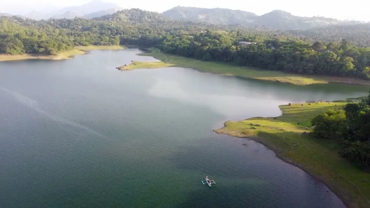 Boat Paddling | Lake Aerial View - Travel Sri Lanka | Drone Footage