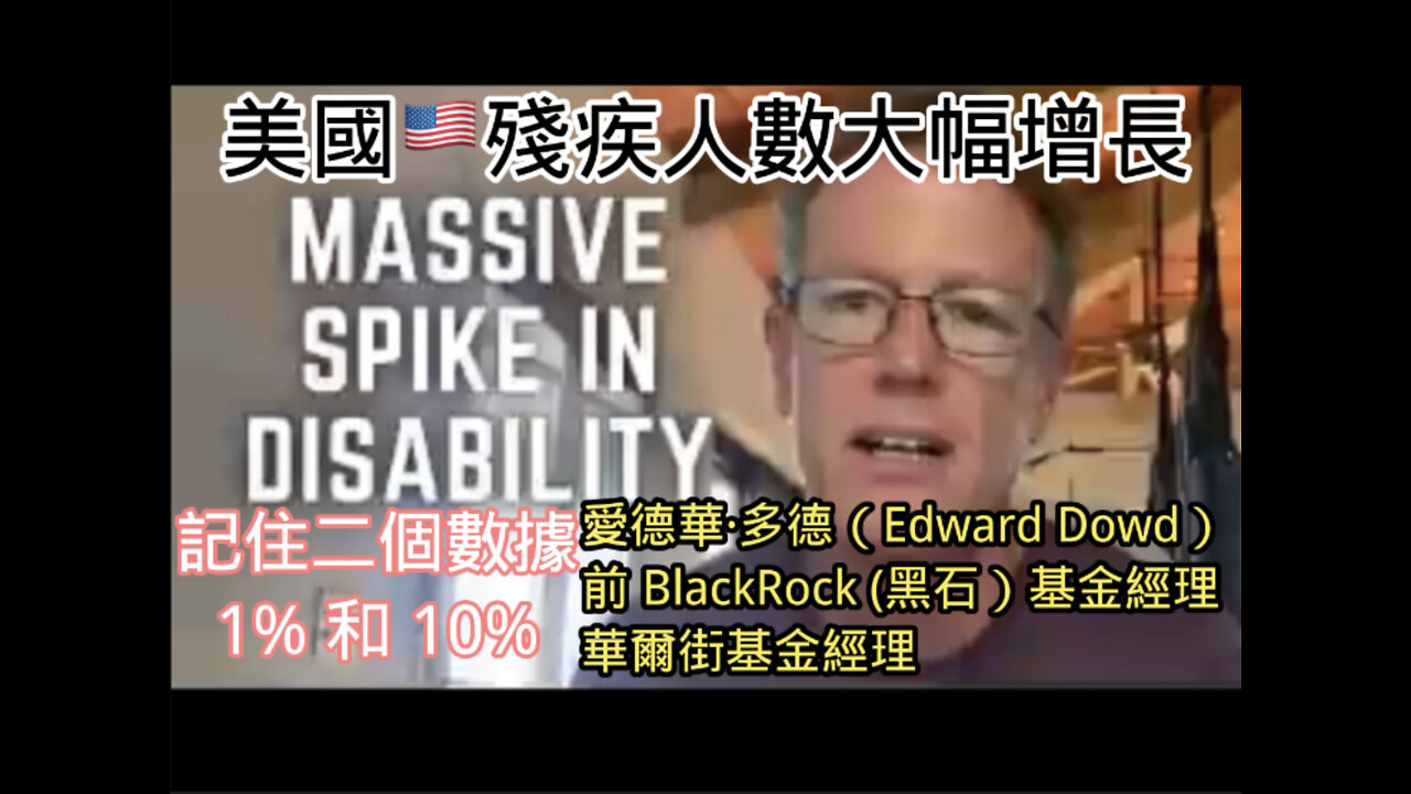 有關近二年來美國的二個重要的殘疾數據! 它甚至於影響了「供應鏈短缺」?