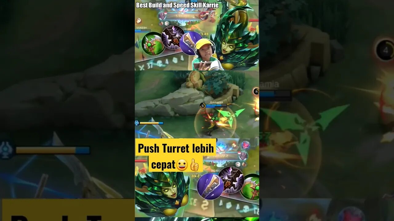 Karrie Push Turret More faster then ever #razimaruyama #savage#karrie#karriebestbuild#mobile legend