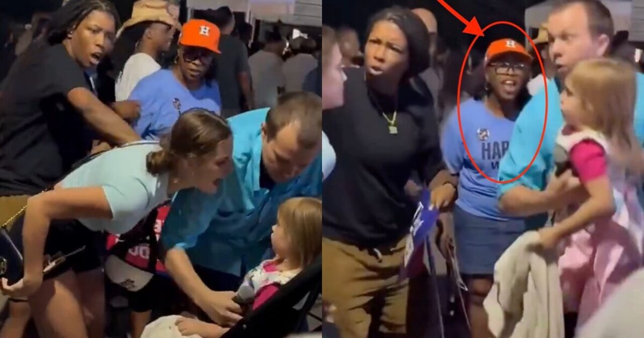 Unhinged Harris Supporter screams at toddler