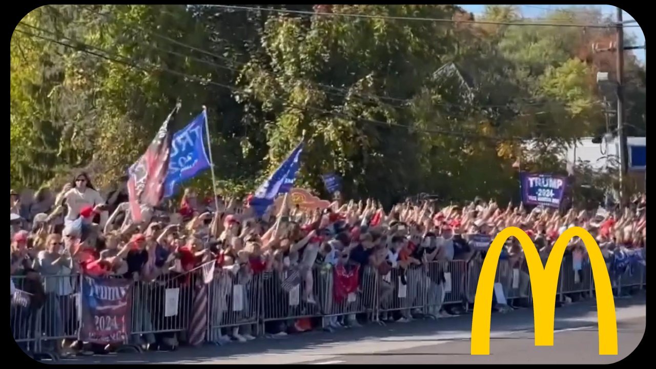 Huge crowd at Trump's McRally at Mickey D's - October 20, 2024