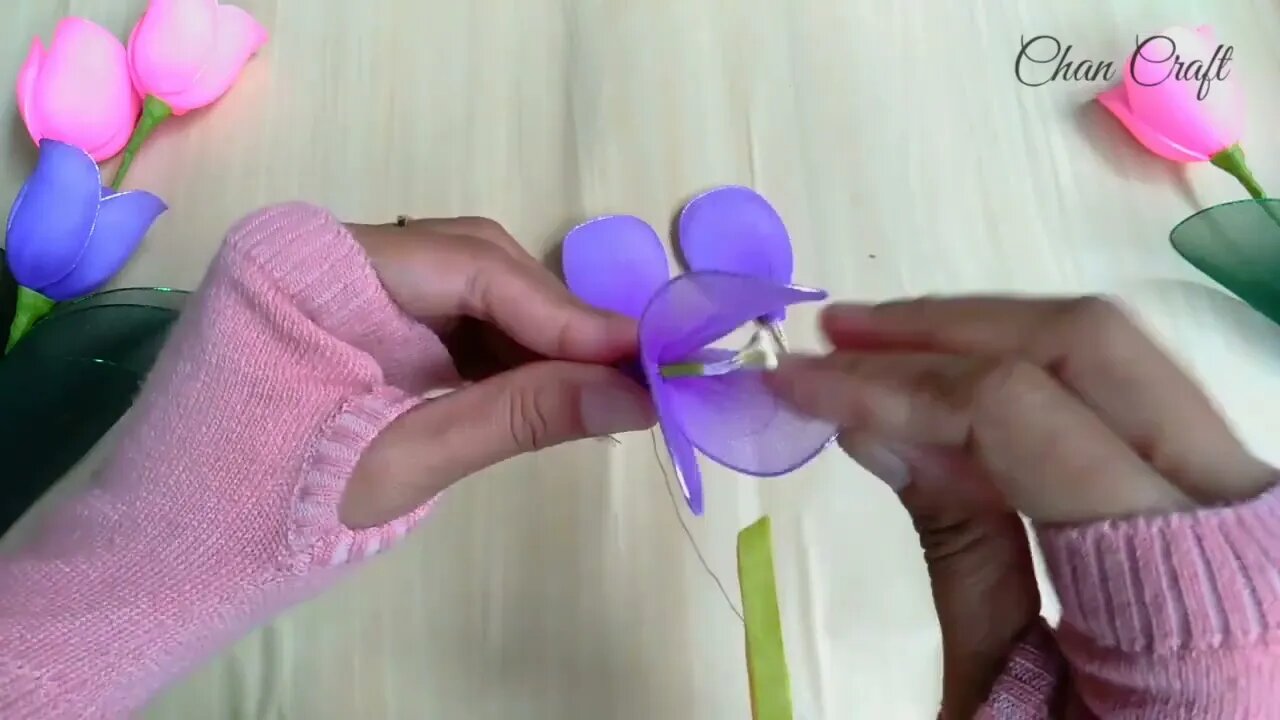 How to Make Nylon Stocking Flowers "Tulips" || Tutorial Bunga Stoking Tulip