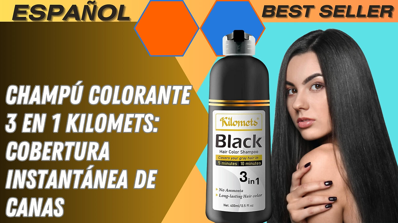 Champú Colorante 3 en 1 KILOMETS: Cobertura Instantánea de Canas