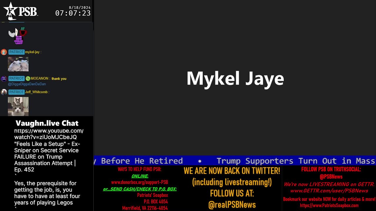 2024-08-18 07:00 EDT - Patriots Soapbox AM: with MykelJaye