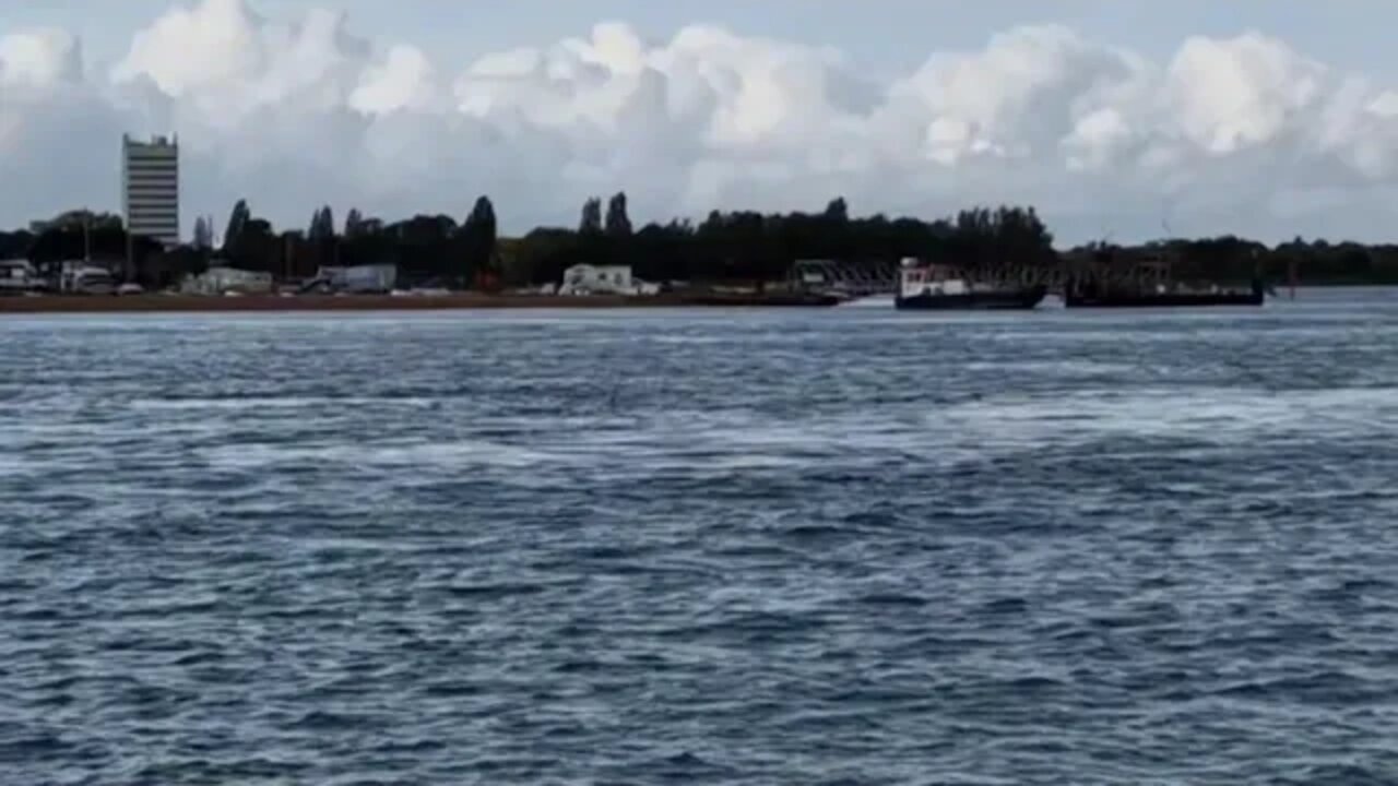 Hayling ferry had to go sideways because of Langstone Harbour current, Eastney to Hayling Island.