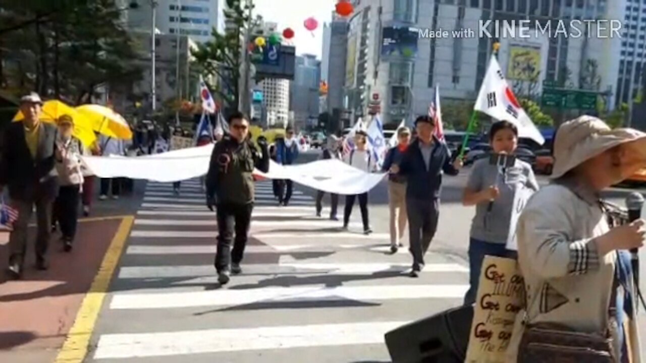 ★태극기 군대+여호와 군대 깃발 휘날리며! [태평TV] 180428 토 [태평 태투 17차 영상 스케치] 한 태평 회원의 작품