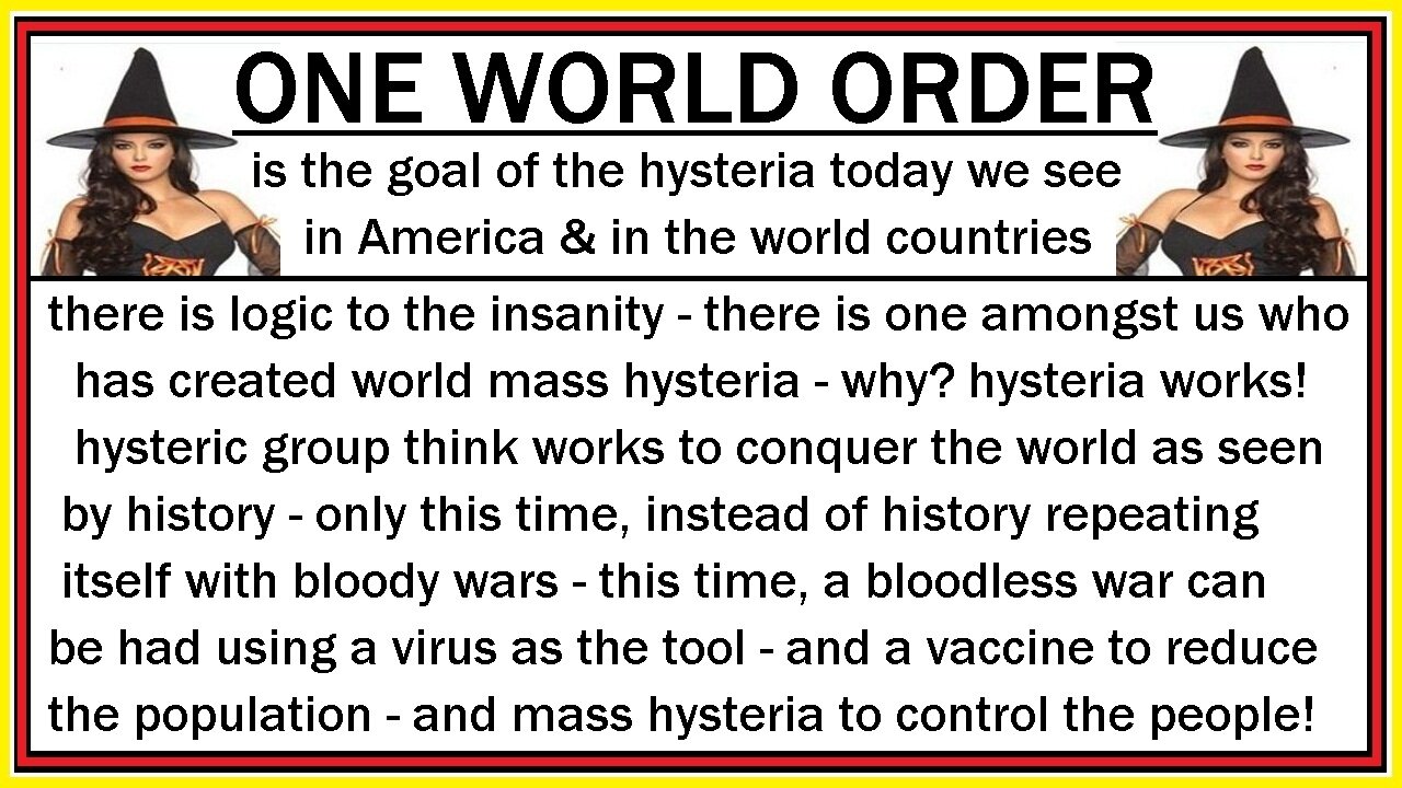 ONE WORLD ORDER