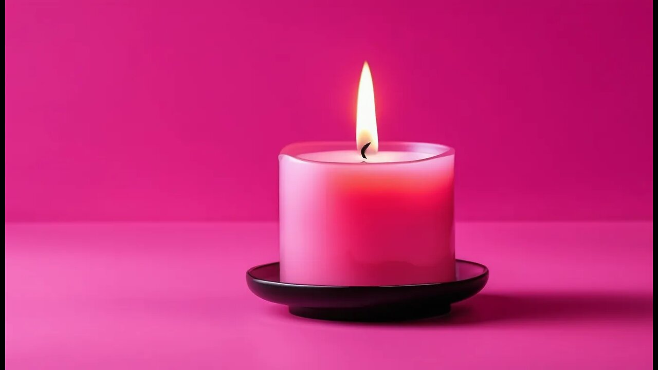 PINK CANDLE BURNING UNTIL END - OVER 8 HOURS 4K