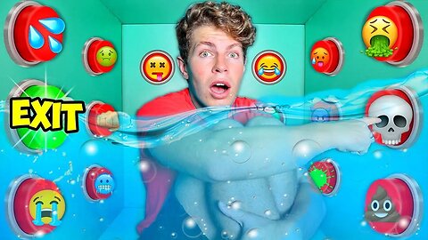 Underwater 100 Mystery Buttons Only 1 Will Let you ESCAPE the Box!! | ben azelart,brent rivera |