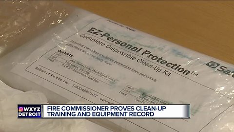Fire commissioner proves clean-up training and equipment record