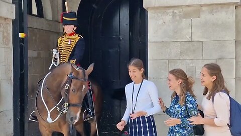 Horse gives them a scare #horseguardsparade