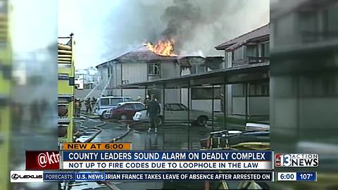 Clark County leader calls for major changes after fire at notorious apartment complex