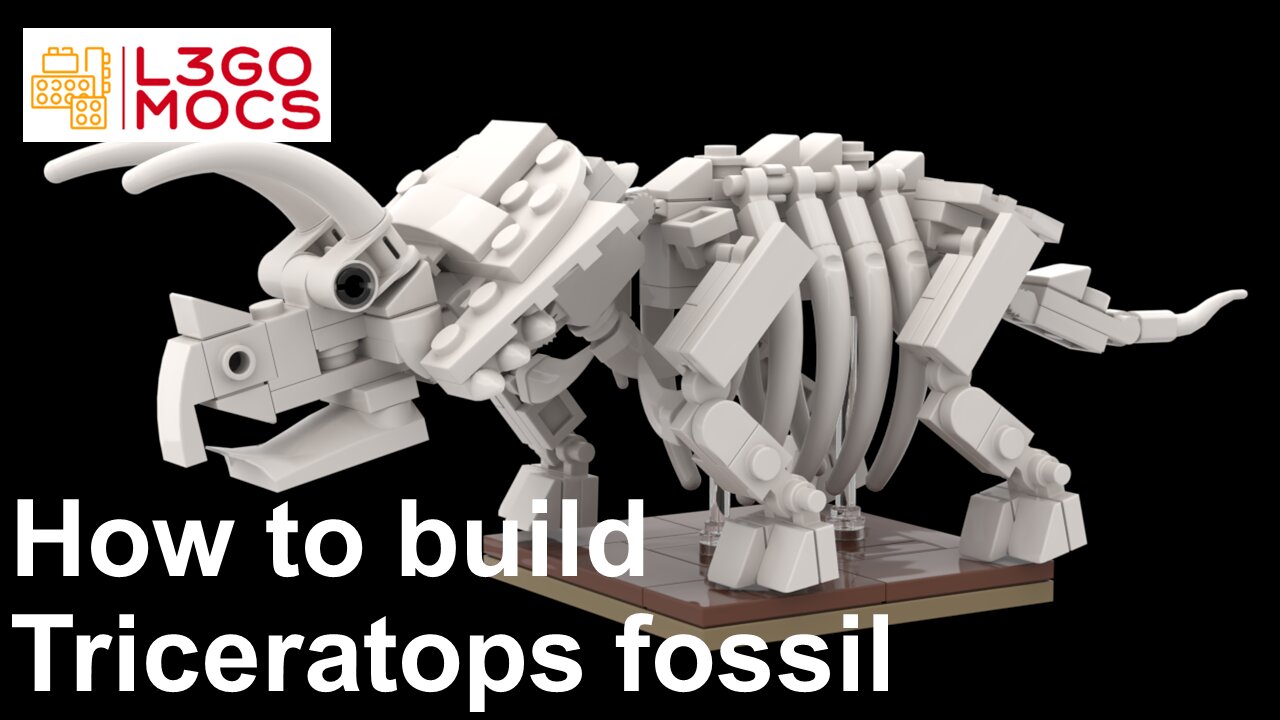 Lego MOC Triceratops Dinosaur Fossil Exhibition