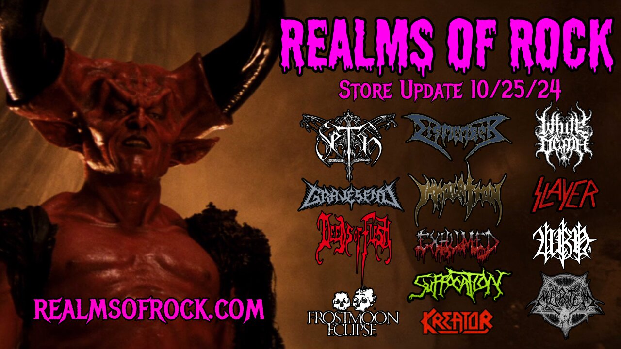 Realms Of Rock Store Update 10/25/24: Suffocation, Immolation, Dismember, Kreator, Slayer, Exhumed