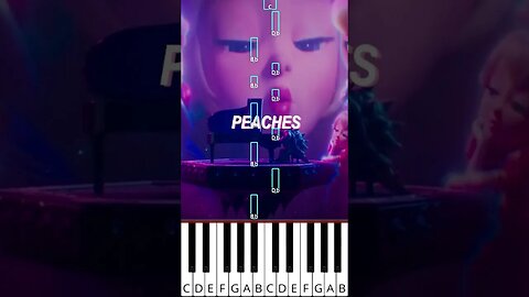 Jack Black - Peaches (The Super Mario Bros. Movie) - Octave Piano Tutorial