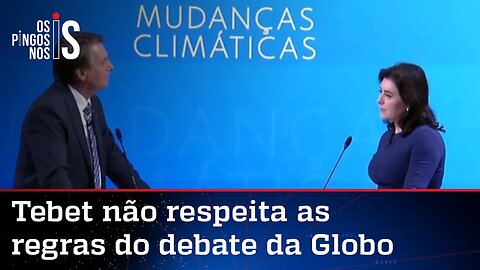 Tebet se irrita e interrompe Bolsonaro durante resposta sobre o clima