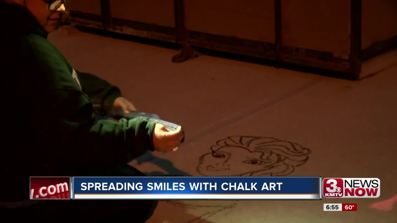 Spreading smiles with chalk art