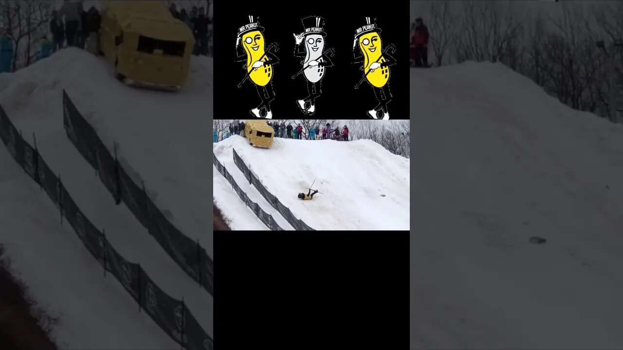 #RIP Mr. Peanut - skill hill crash- wtf was a bus on the hill for? #nonsense #shorts #zoobox