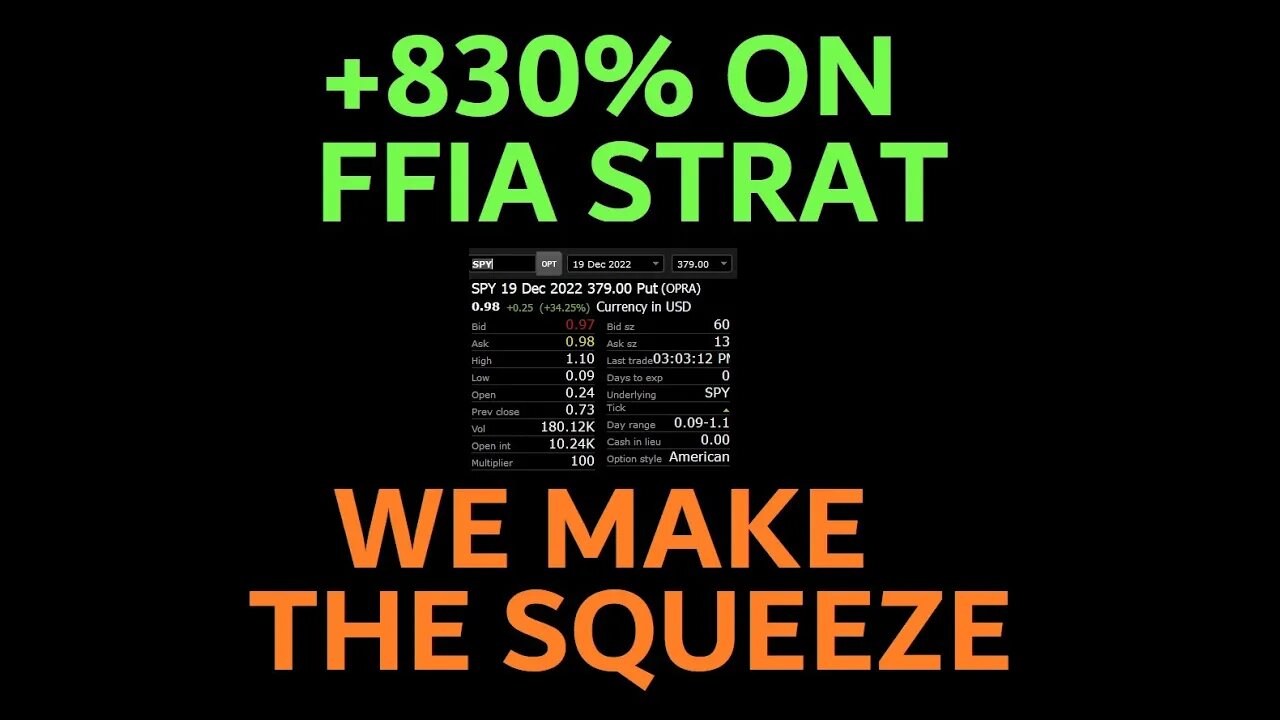 +830% ON THE FFIA OPTIONS STRAT - PROOF SHOWN - WE MAKE OUR OWN SQUEEZES $cosm $mmtlp $cei $amc :)