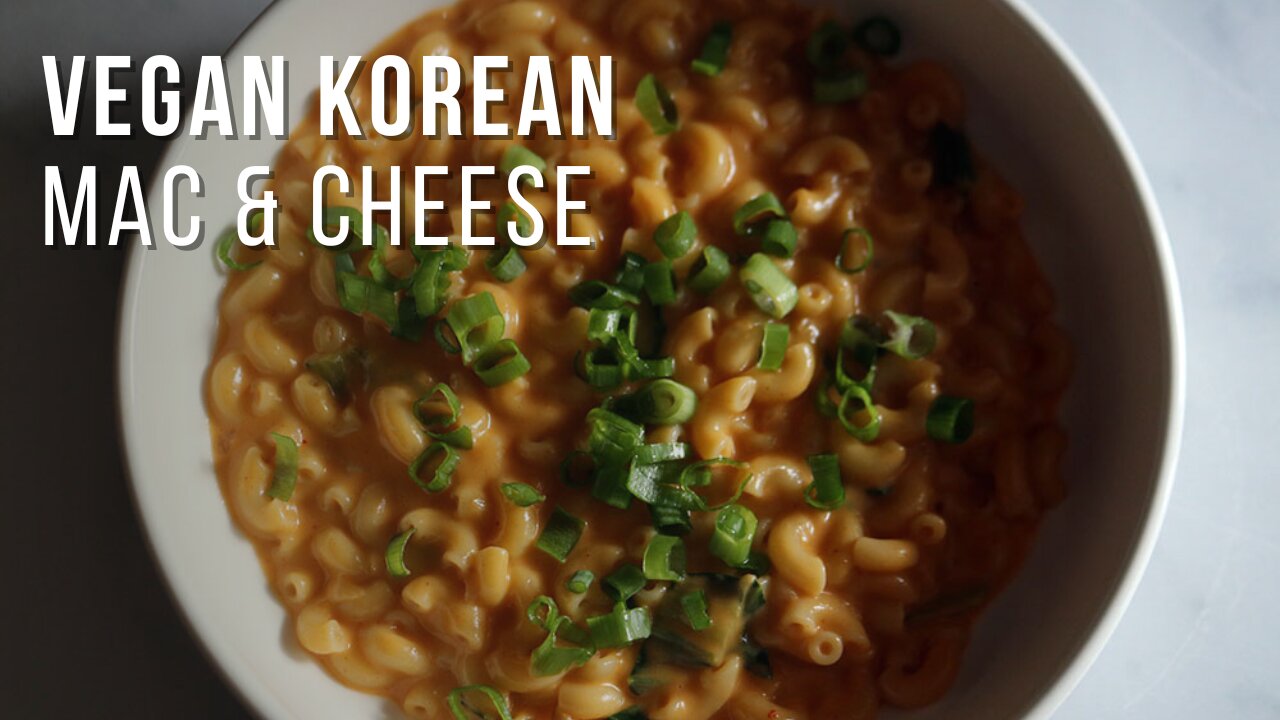 Spicy and Cheesy Vegan Korean Mac and Cheese