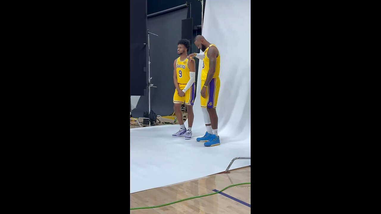 First look at LeBron James and son Bronny James at Lakers media day