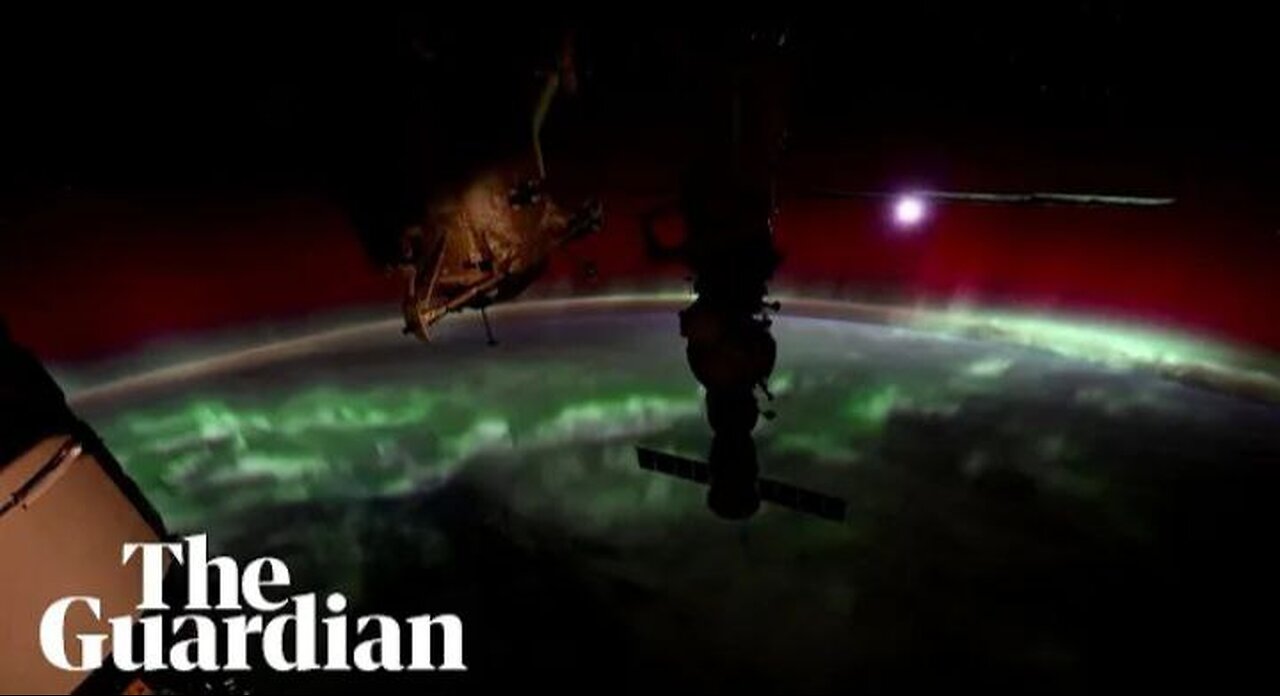 Nasa releases timelapse capturing red and green auroras over Earth