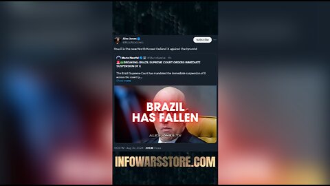 Brazil Totalitarian State - Alex Jones on X