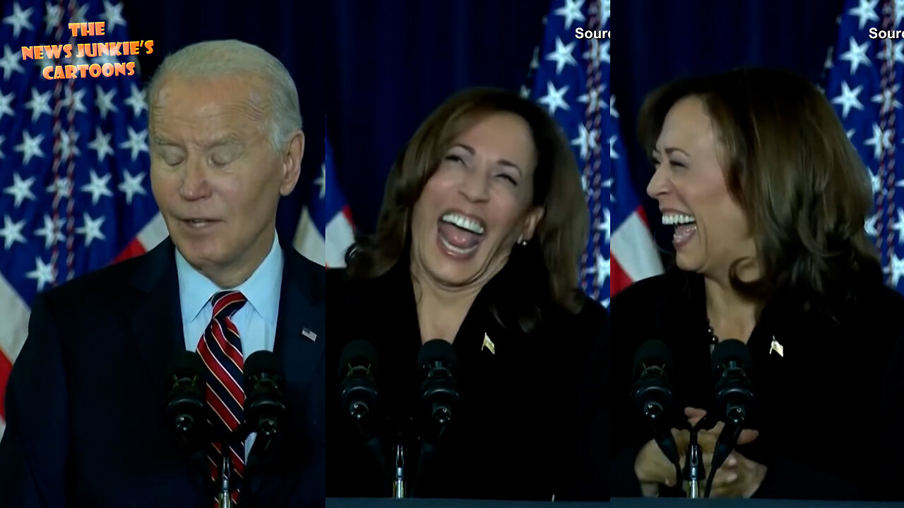 You can't make this shit up. Creepy Joe: "We've run a campaign that's basically scandal free. That's hard to do in American politics." Cackling Kamala cackles.