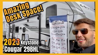 2023 Keystone Cougar 29BHL | RV with Huge Bunk Area Converts to an Office with a Desk!