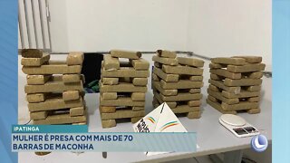 Tráfico em Ipatinga: Mulher presa com mais de 70 Barras de Maconha.