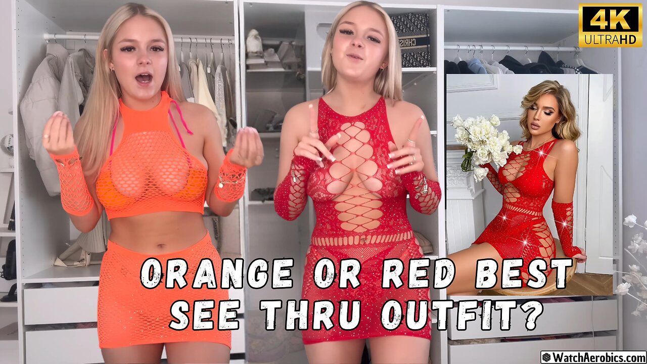 Brooke Marsden Rate My Two Cute Festival Outfits Orange or Red 4K HD