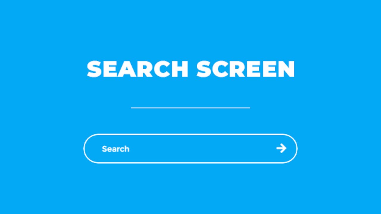 Awesome Search Screen Using HTML CSS & JQuery