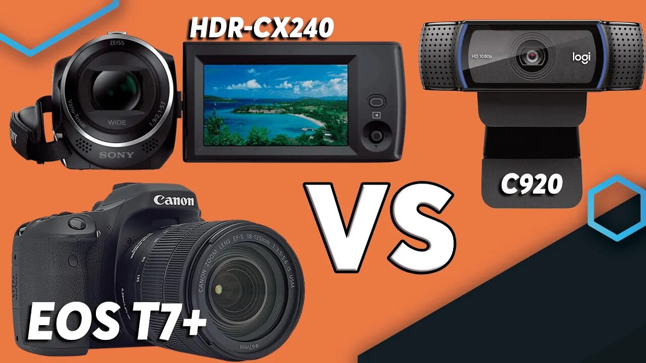 COMPARATIVO WEBCAM vs CÂMERA PROFISSIONAL vs HANDYCAM para livestream (C920 vs T7+ vs HDR-CX240)