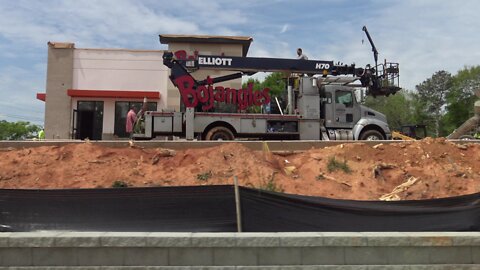 New Bojangles Sign On The Back Of A Truck In Gastonia 4-21-22