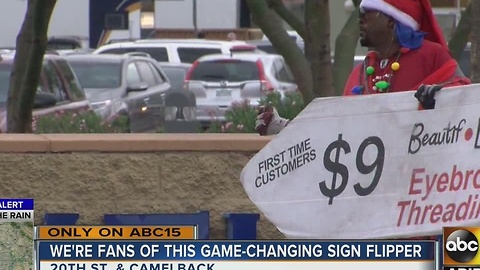 Impressive sign flipper busts game-changing moves