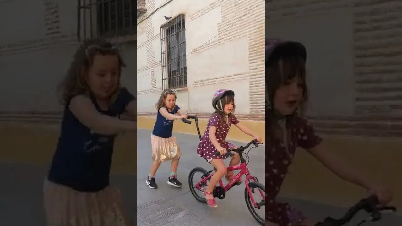 First bike ride! Lauren rode for the first time!! no training wheels!