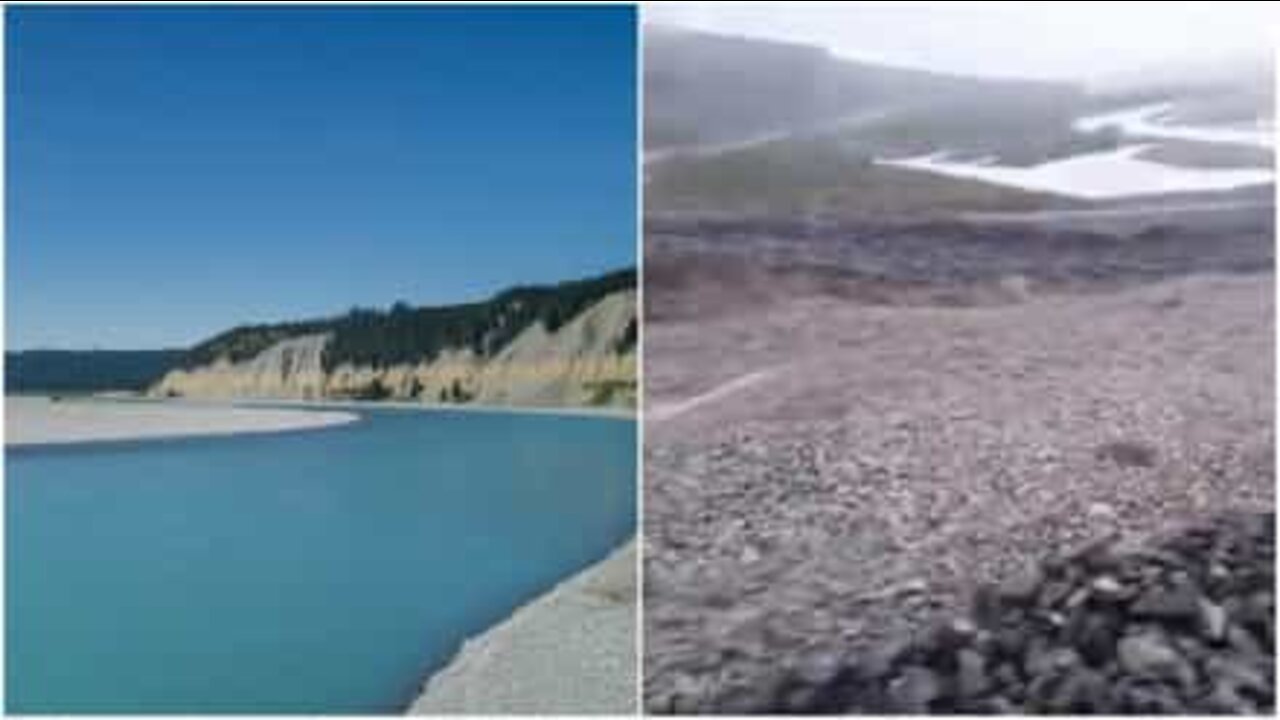 Fortes chuvas na Nova Zelândia criam rio de pedra