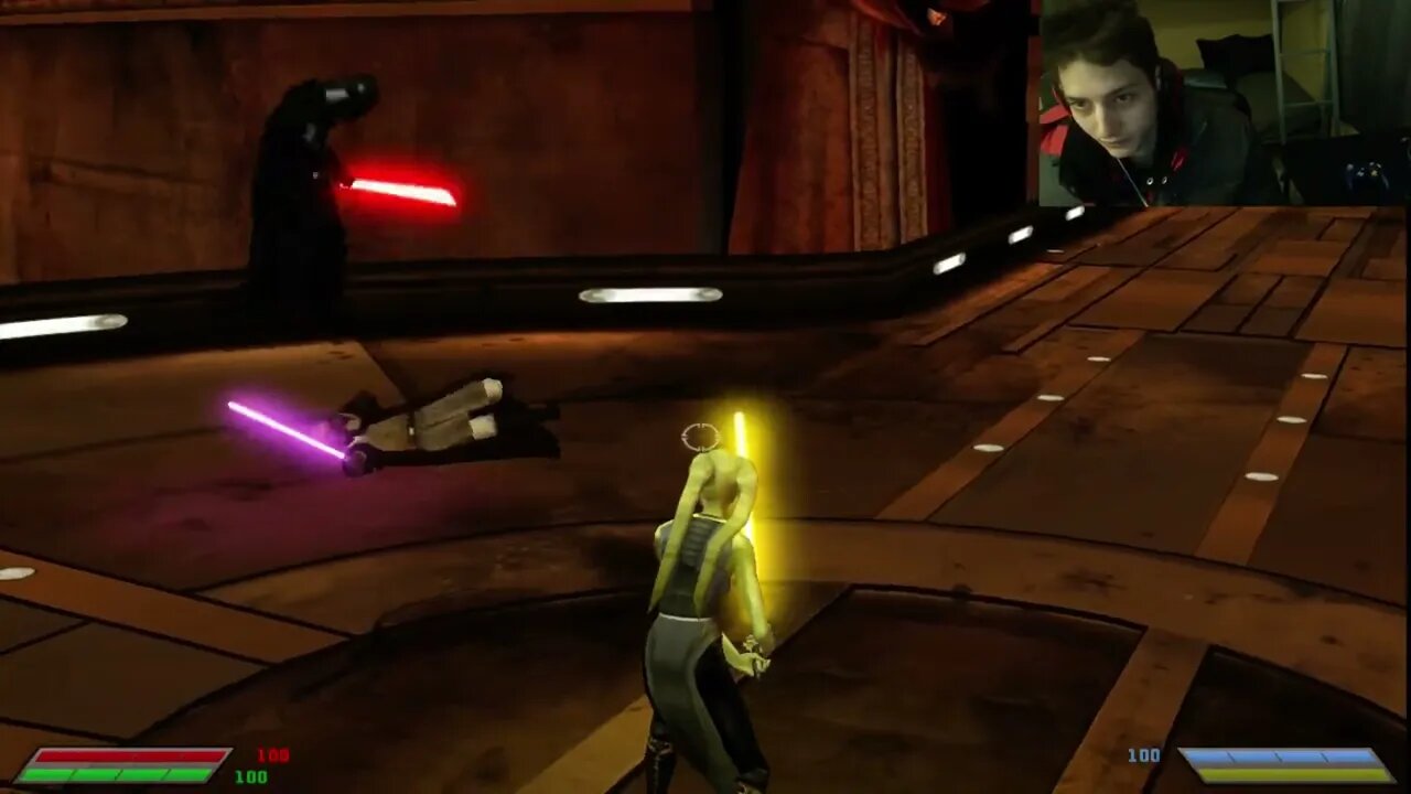 Darth Vader VS Mace Windu In A Battle With Live Commentary In Star Wars Jedi Knight Jedi Academy