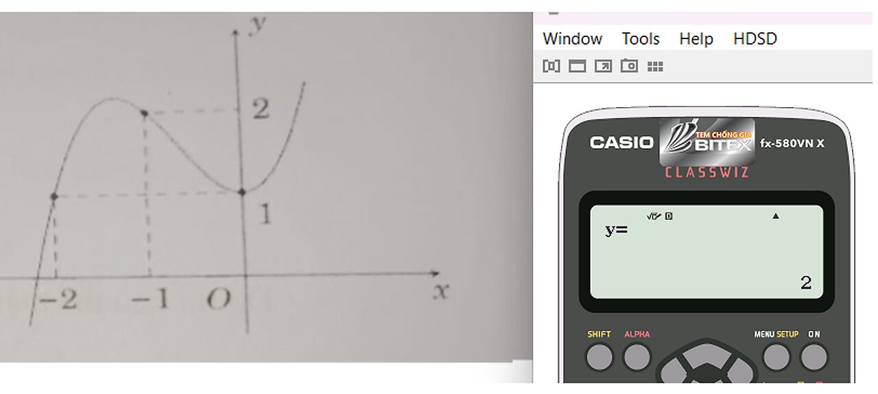 CASIO 12; Tìm các hệ số a,b,c,d trong phương trình bậc 3: ax^3+bx^2+cx+d=y