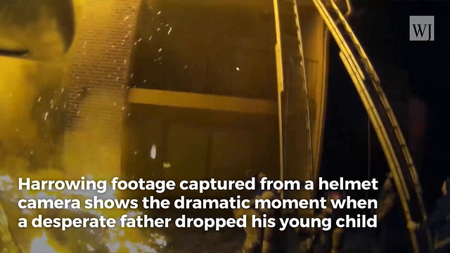 Raw Footage: Firefighter Catches Screaming Child Thrown From 3rd Story Apartment Blaze