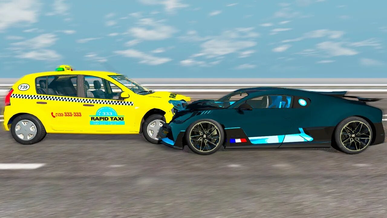 Dacia Sandero VS Bugatti Divo – Face to Face BeamNG.Drive