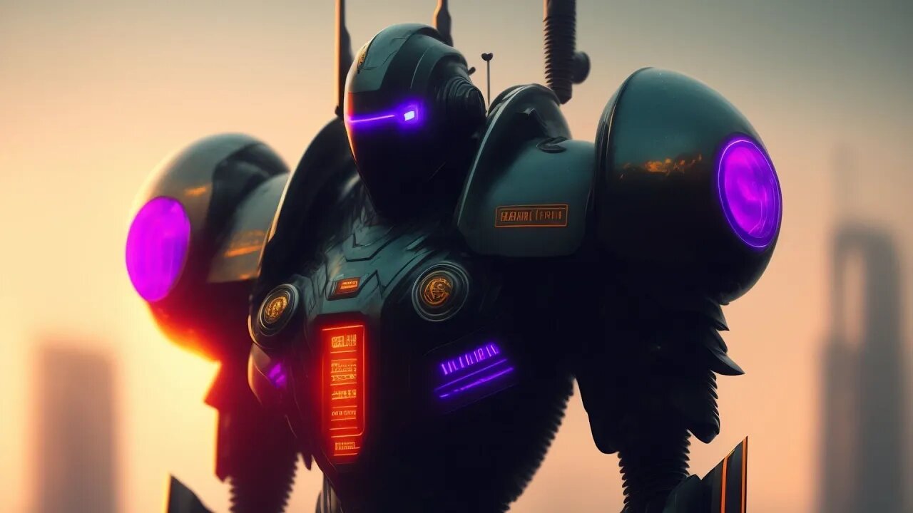 Futuristic Japanese Sci-Fi Gundam Battle Robots