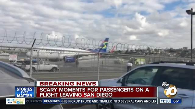 Scary moments for passengers on a flight leaving San Diego